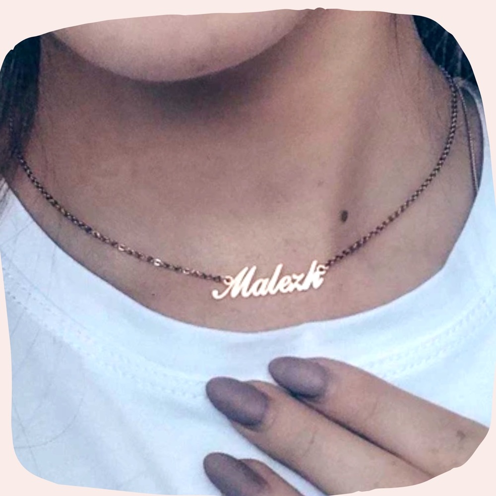 Rose Gold Nameplate Necklace | Personalized